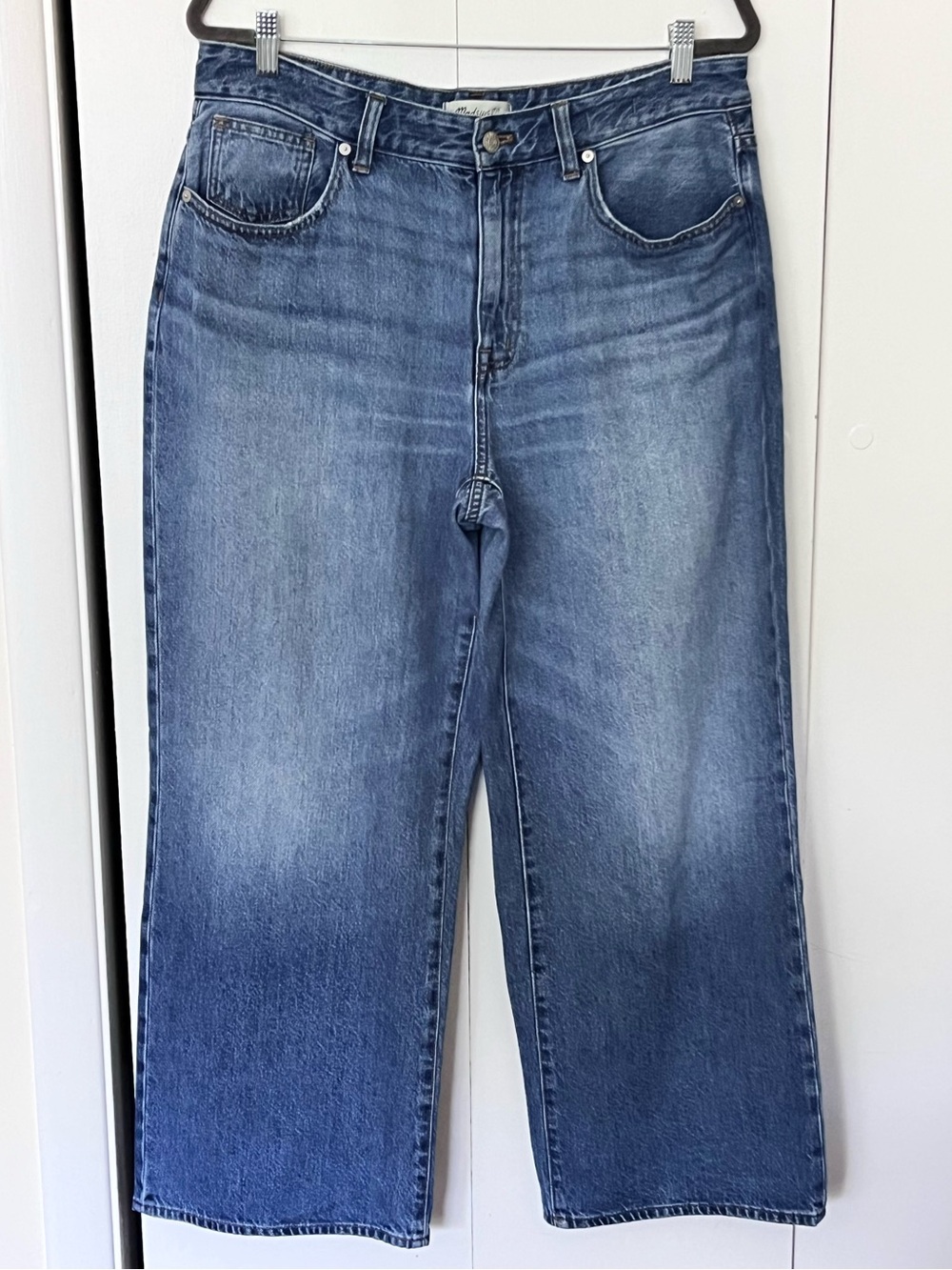 Madewell Petite Curvy Superwide-Leg Jeans in Fannin Wash Size 31P